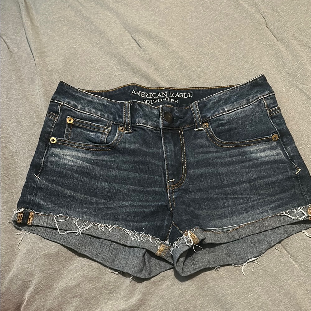 American Eagle Outfitters Navy Shorts Distressed Style